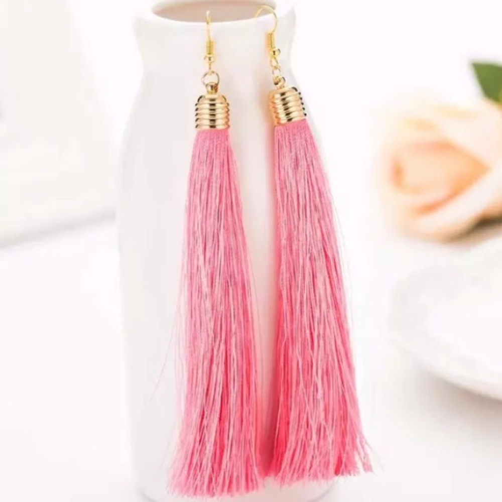 NEW!💙💎💗GORGEOUS LIGHT PINK TASSELS!💗💎💙GOLDEN - Picture 5 of 6